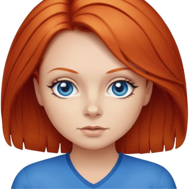 Ginger Spice with blue eyes emoji