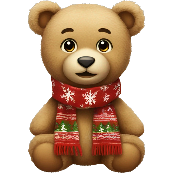 Teddy bear with christmas scarf  emoji