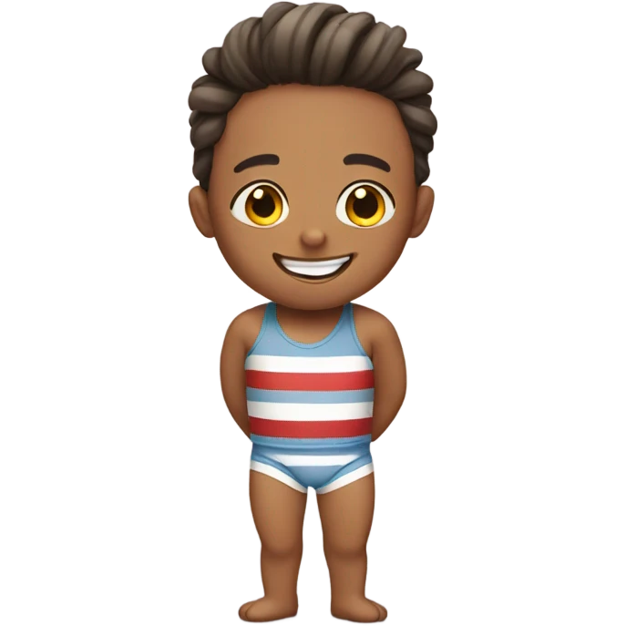 smiling boy in striped underwear emoji