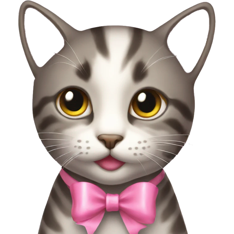 Cat pink ribbon  emoji
