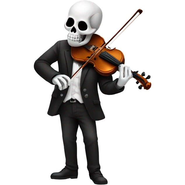 Skull Emoji playing the Violin emoji