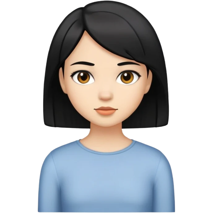 girl whith short, straigth,black hair and light skin emoji
