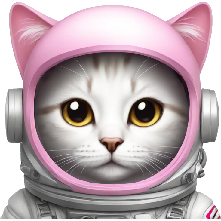 astronaut cat with a pink bow emoji