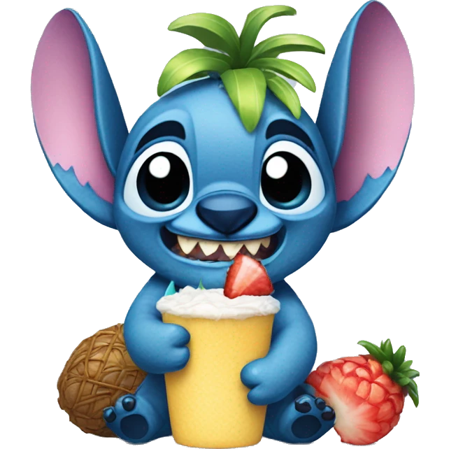 Stitch with pinocolada emoji