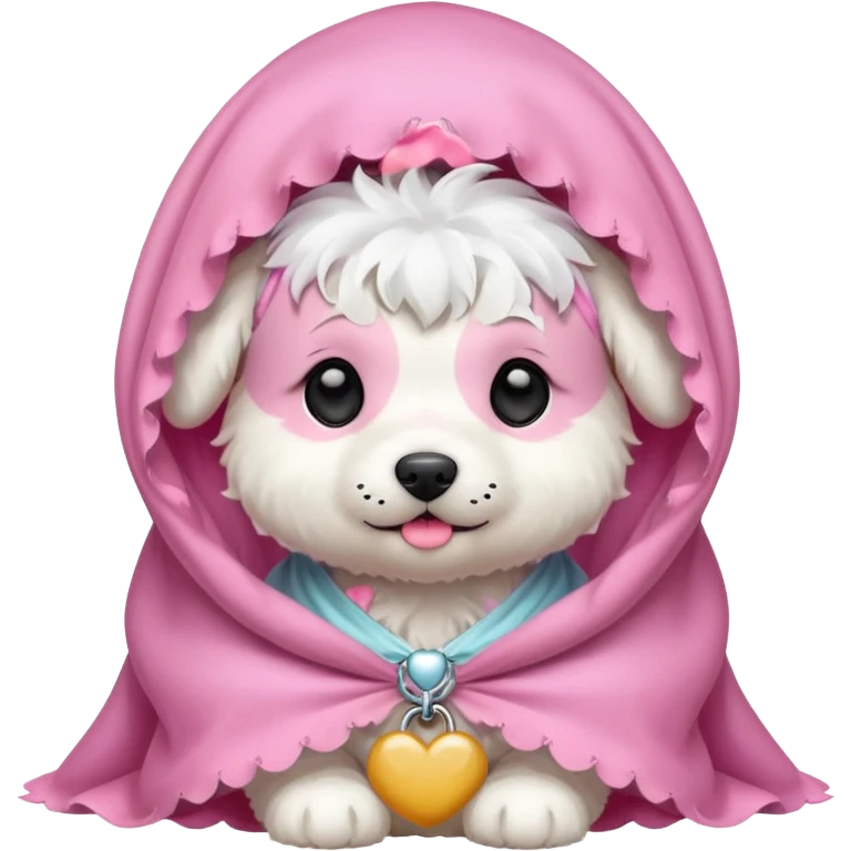 White puppy wearing a veil emoji