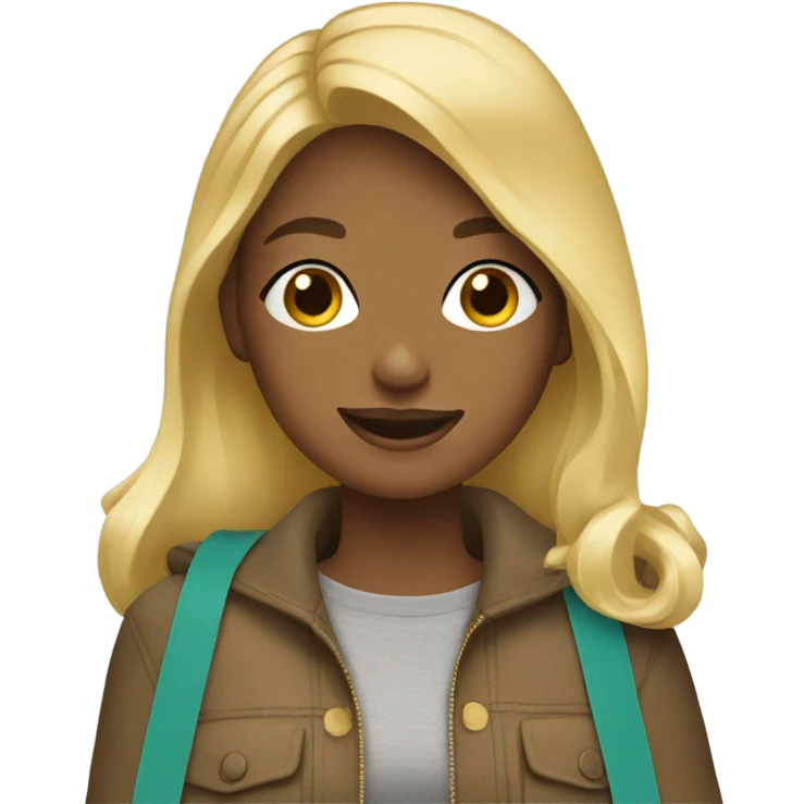 blonde girl with bags emoji