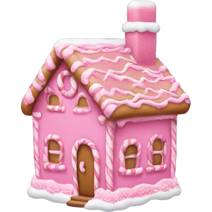 Pink gingerbread house emoji
