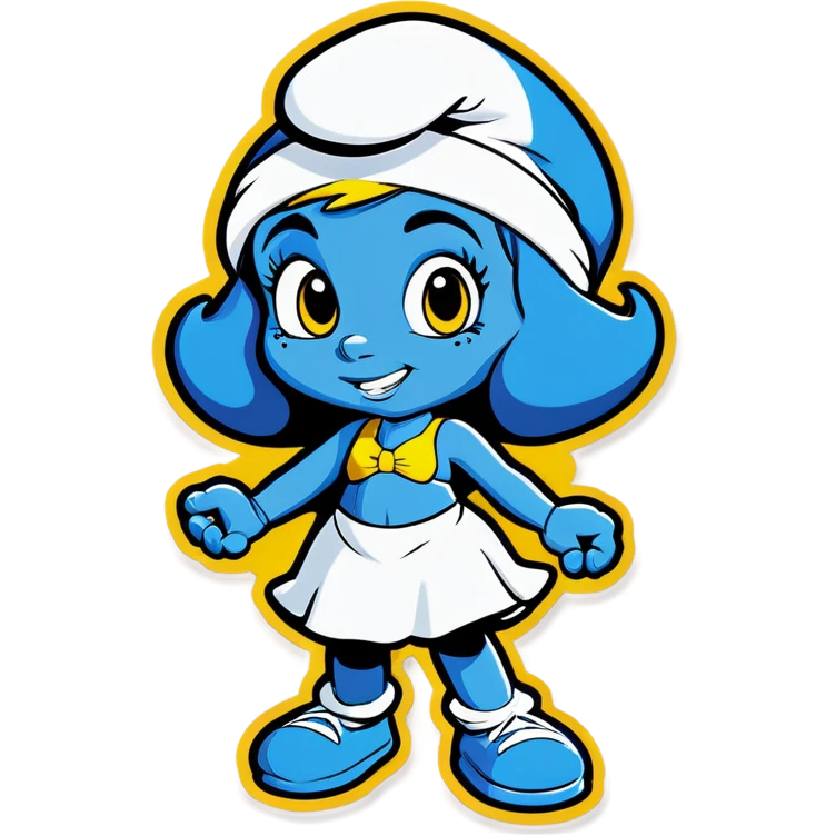 Smurfette with abs emoji