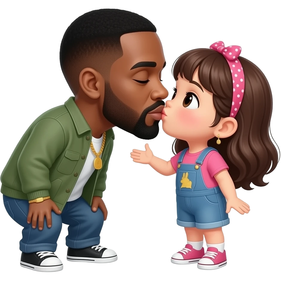 diddy with a kid that is a girl that he is kissing emoji