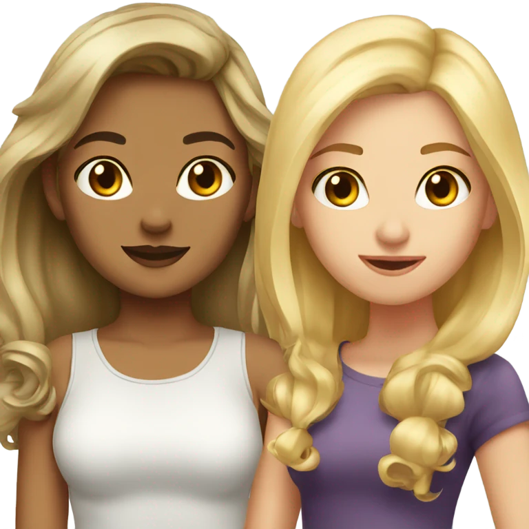 blonde and brunette girls emoji