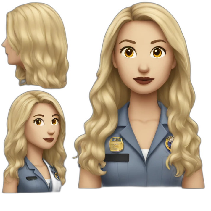 Hyper realistic fbi white women agent emoji