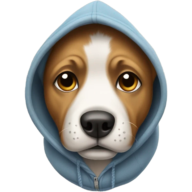 Dog wearing a hoodie emoji
