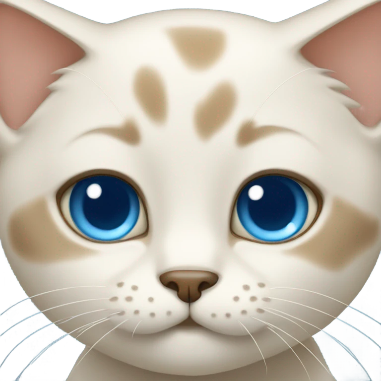 Close up blue eyes cat. Cream colored coat emoji