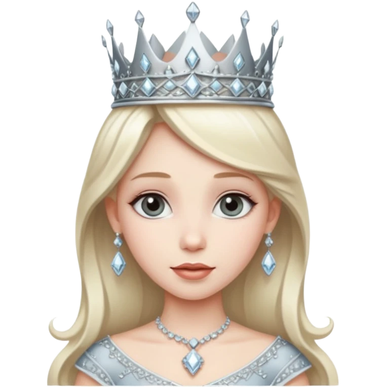 princess diamond silver crown emoji