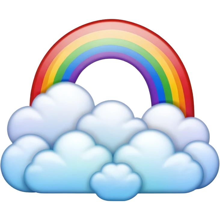 A glowing rainbow arching across drifting clouds. emoji
