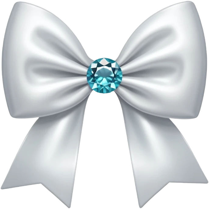 white satin bow emoji with a gem emoji