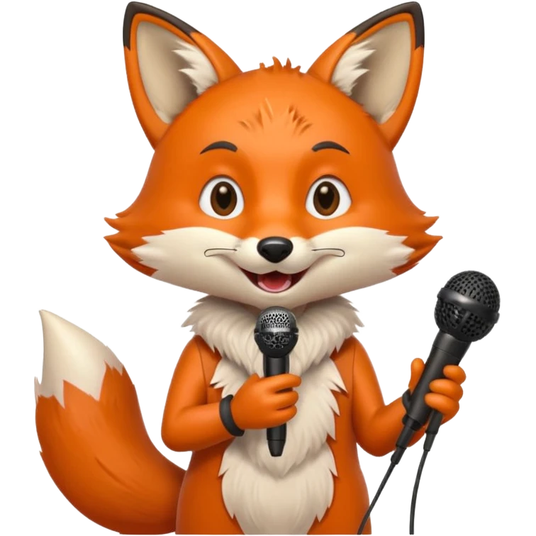 fox  singing with mic  emoji