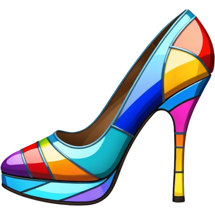 Stained glass heels emoji
