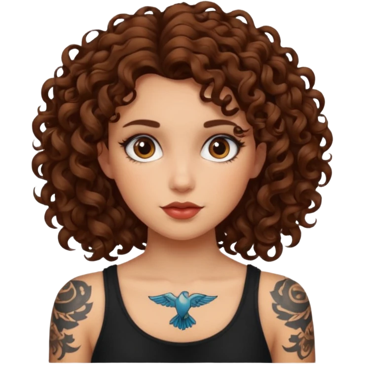curley hair tattoo girl emoji