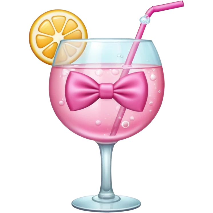 Pink bow drink emoji