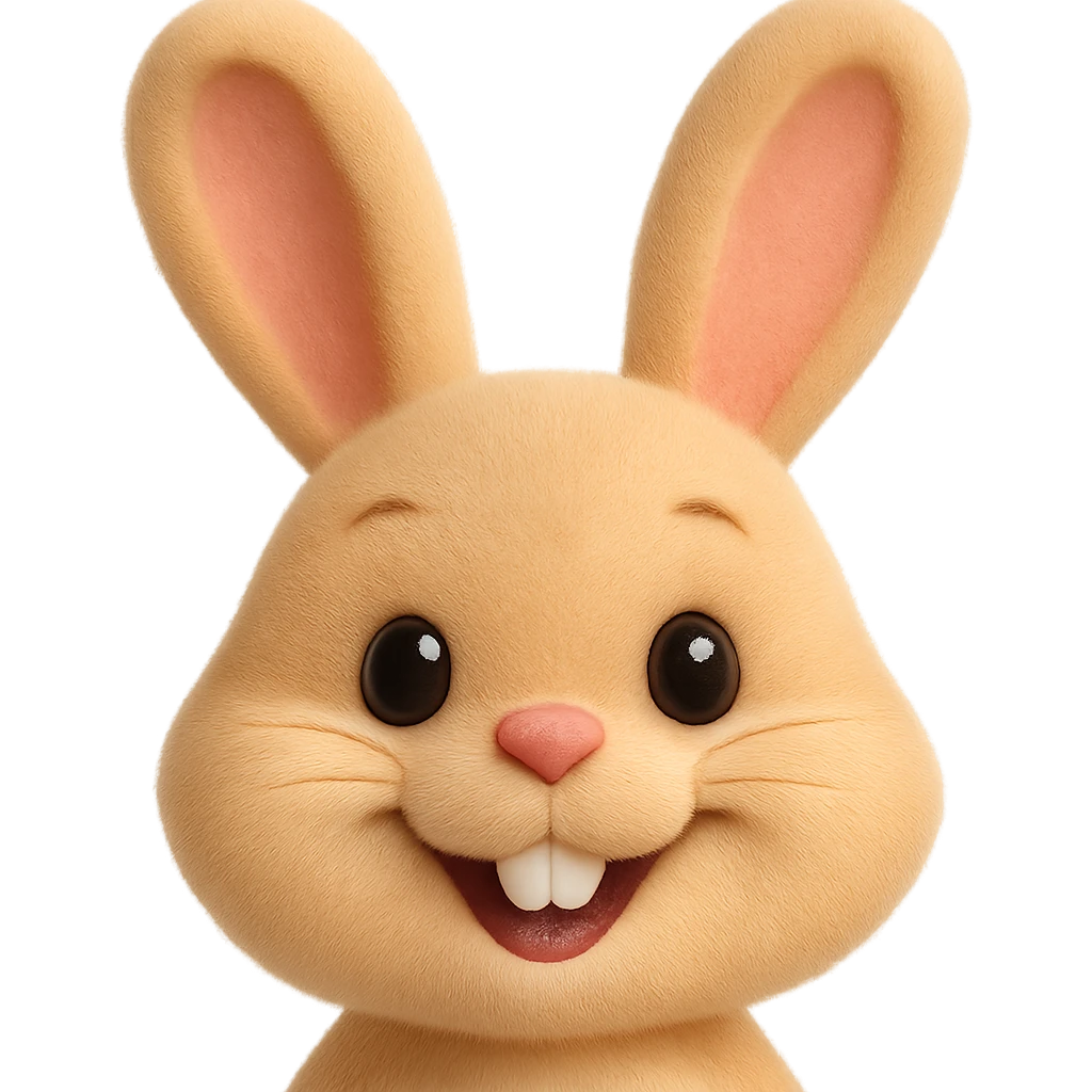 smiling bunny with long ears emoji