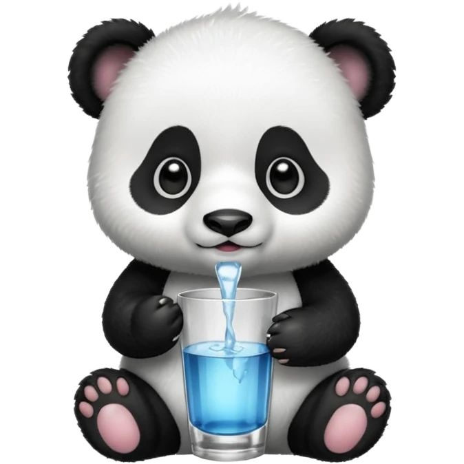 baby Panda with glass emoji