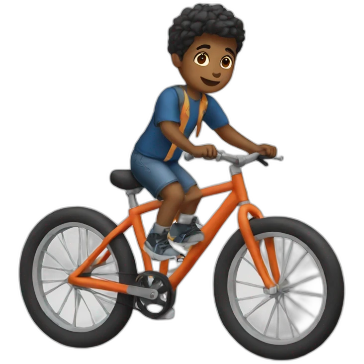 One boy sit inthe bike emoji
