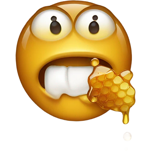face eating honey emoji