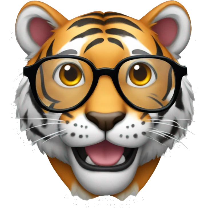 tiger with glasses emoji