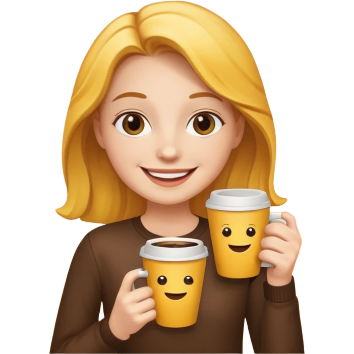 Sunshine holding a coffee emoji