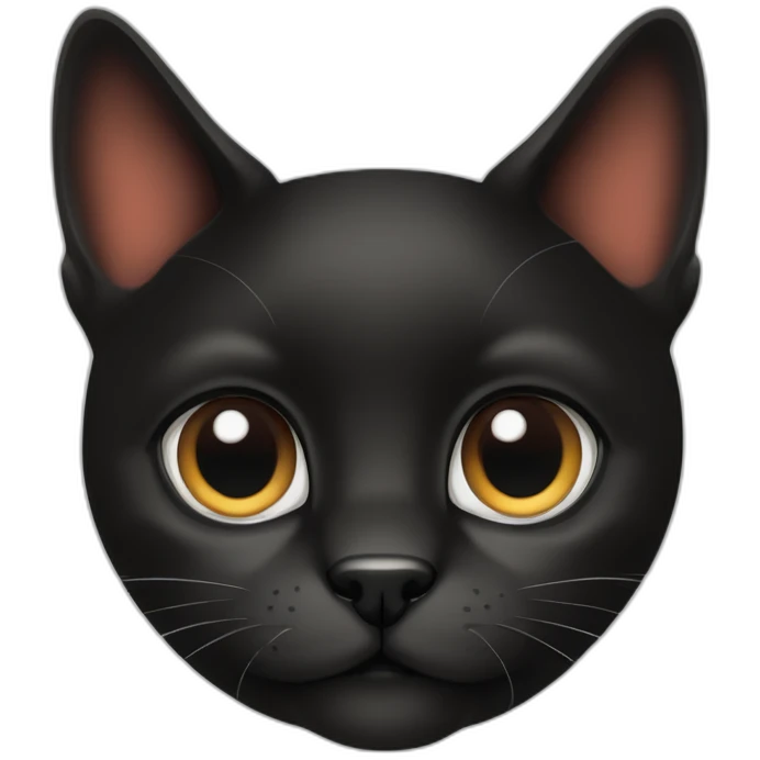 Un grand chat noir aux yeux rouges et un chaton roux ou noir et un boxer chien blanc emoji