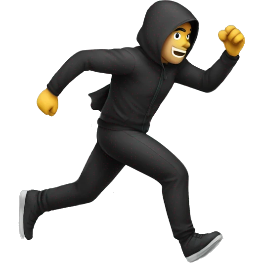 A thief running emoji