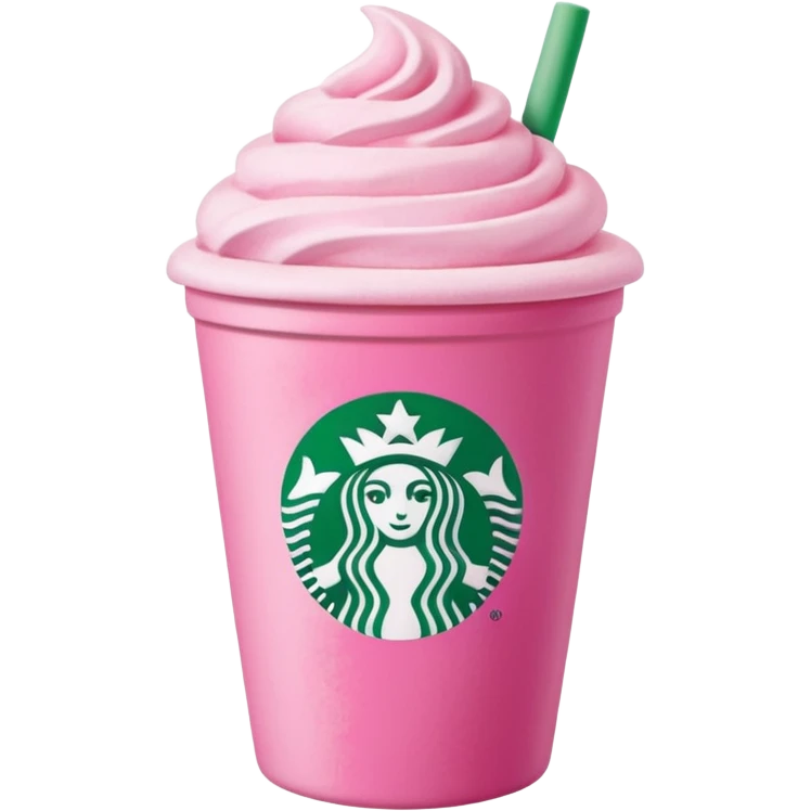 Starbucks pink matcha with th loye emoji