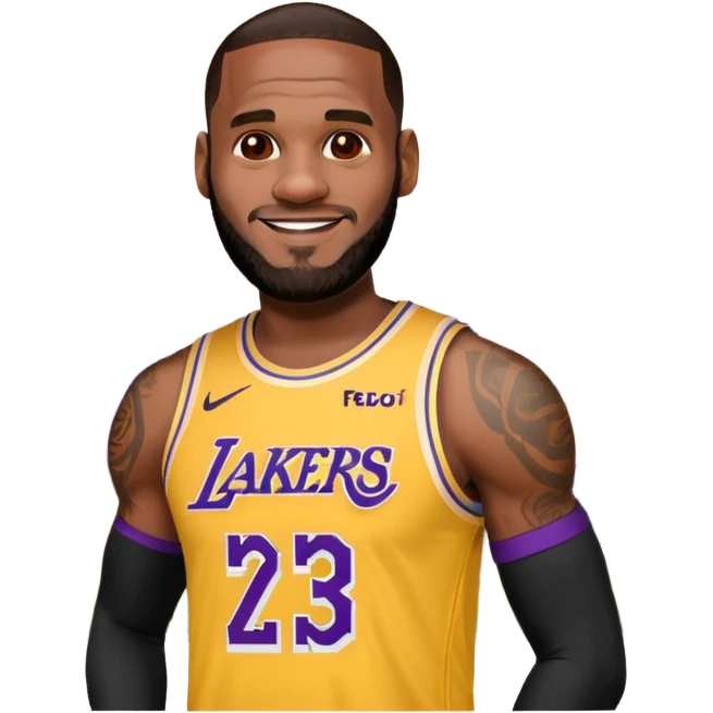 lebron in a lakers jersey but he is 1000 ft next to a building emoji