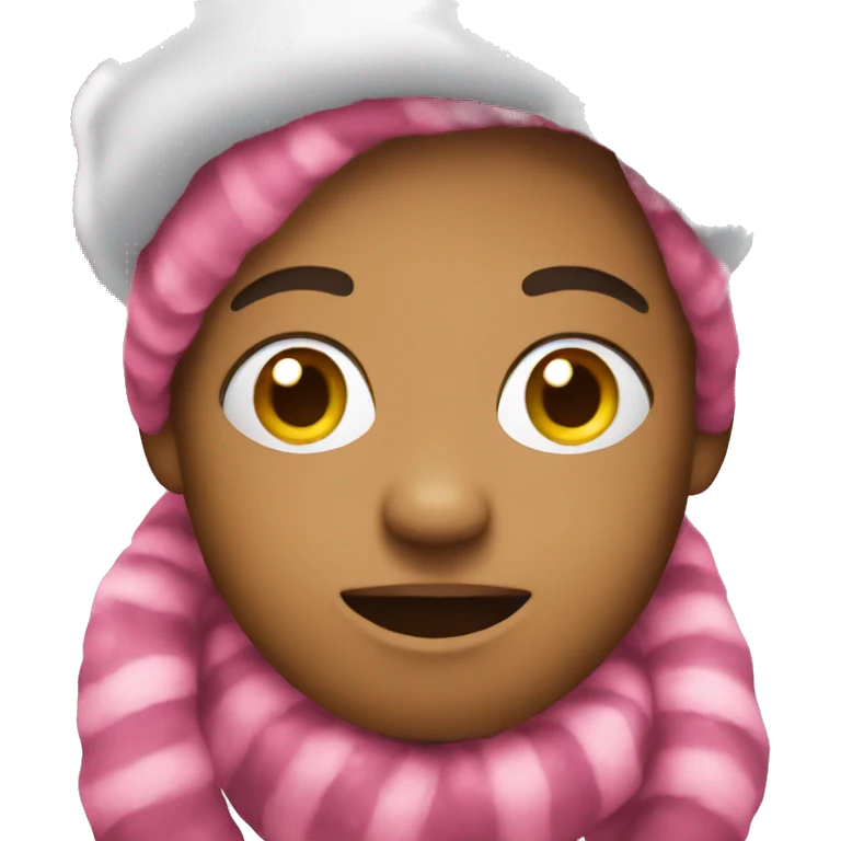 A pink Christmas emoji  emoji