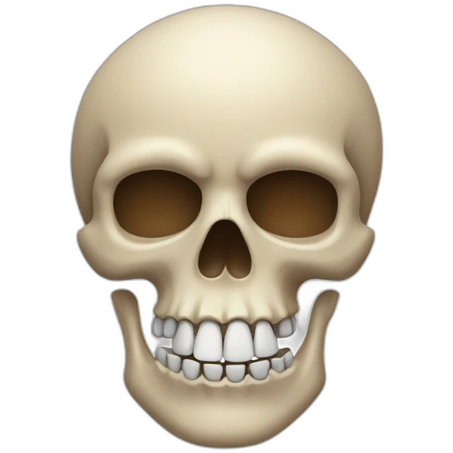 Skull doing eyebrow raise emoji