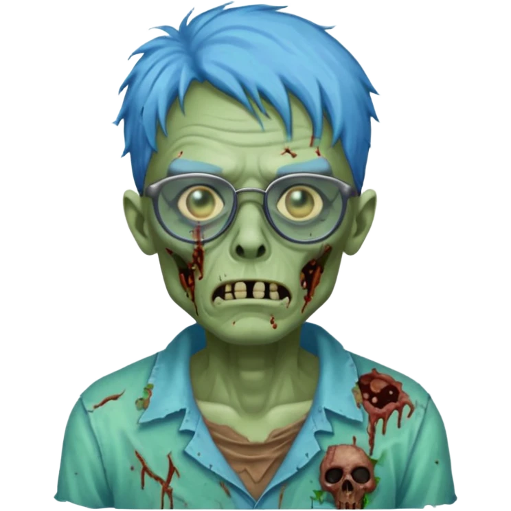 zombie with blue glasses emoji