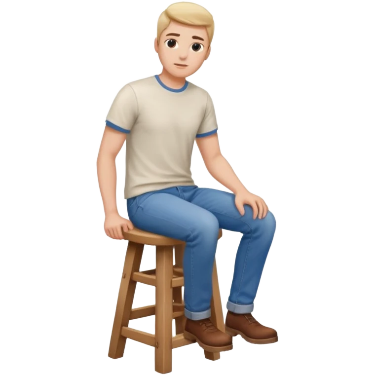 a person sitting on stool with backs turned

 emoji