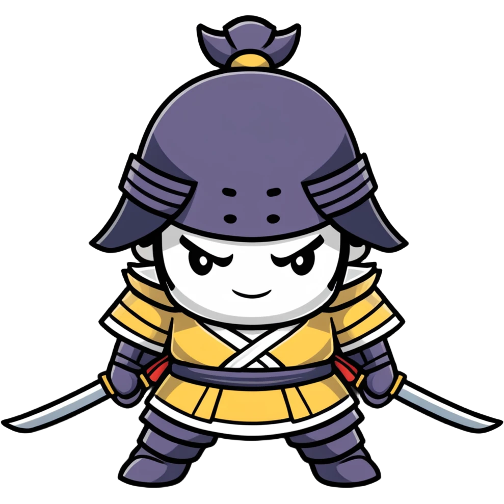 cheerful samurai warrior emoji