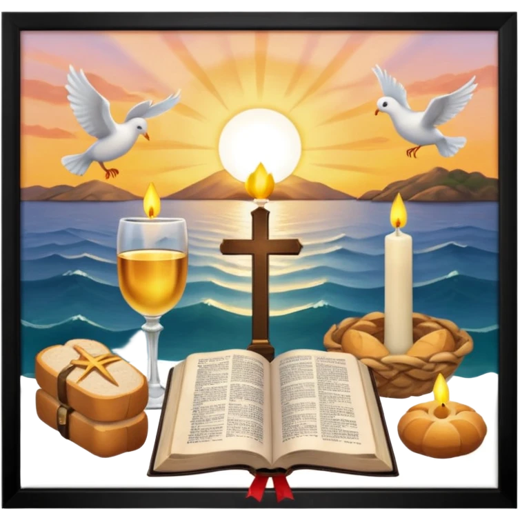 ✝️👑🕊️🙏✨❤️🌅🌊🥖🍷🕯️📖 emoji