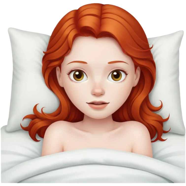 Redhead girl in bed  emoji