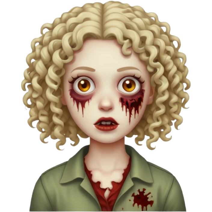 zumbi de cabelo cacheado feminina emoji