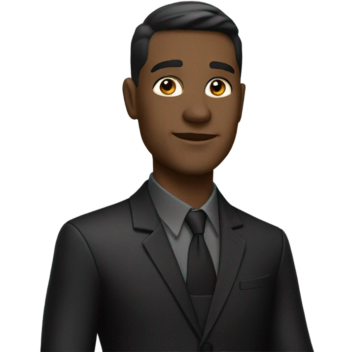 man in black outfit looking emoji