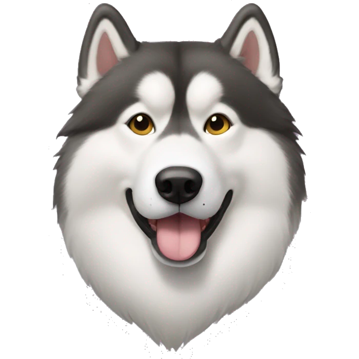 A malamute with an egg on her head  emoji