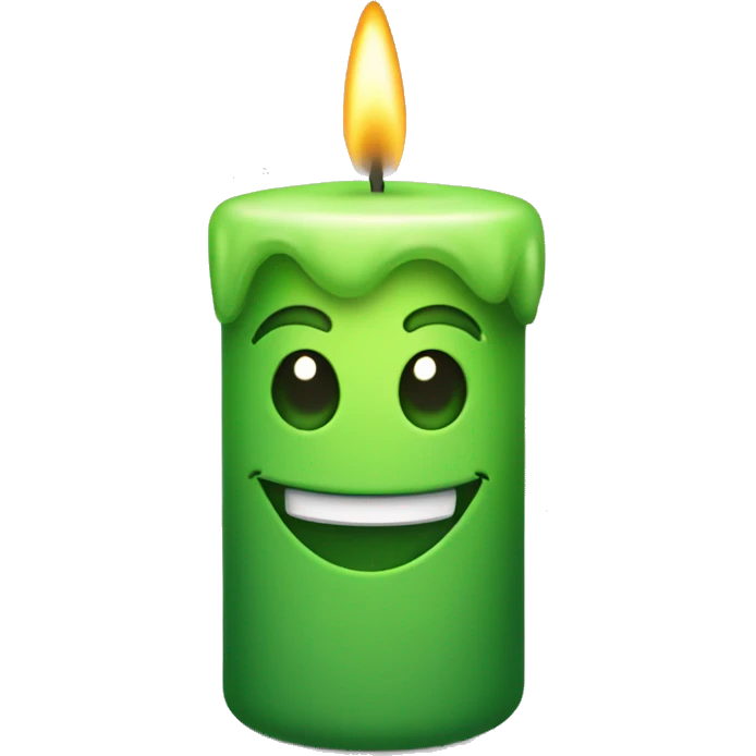 green candle grinning emoji