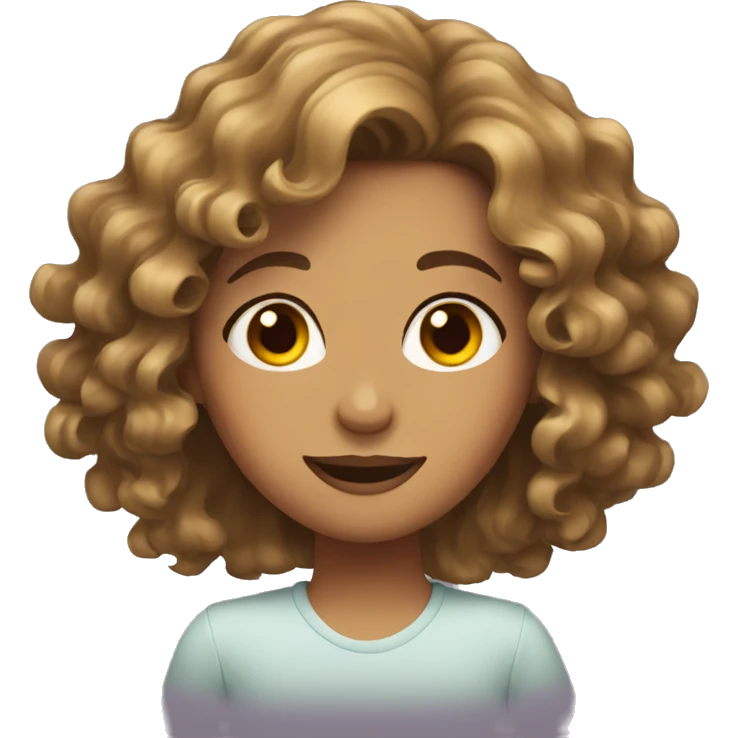 Wavy hair girl emoji