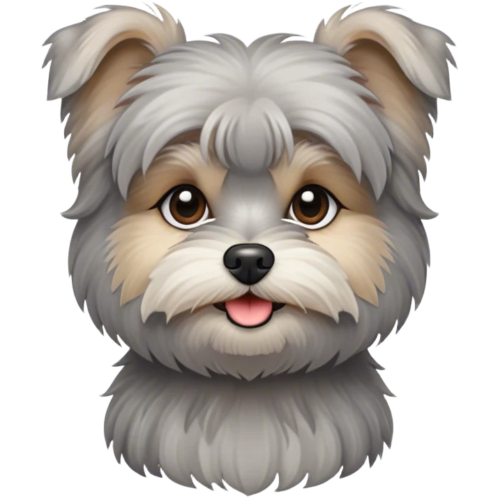 grey Morkie dog emoji