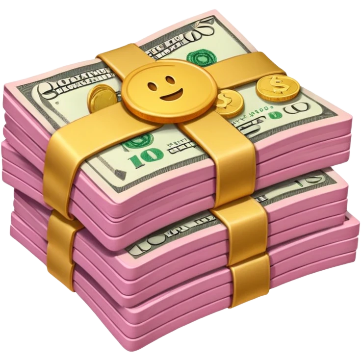 Pink wad of money emoji