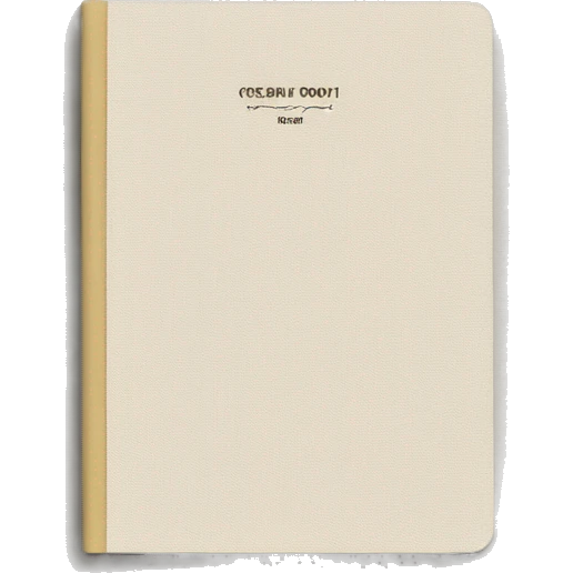 Cream Linen cover notebook with a elegant small text emoji