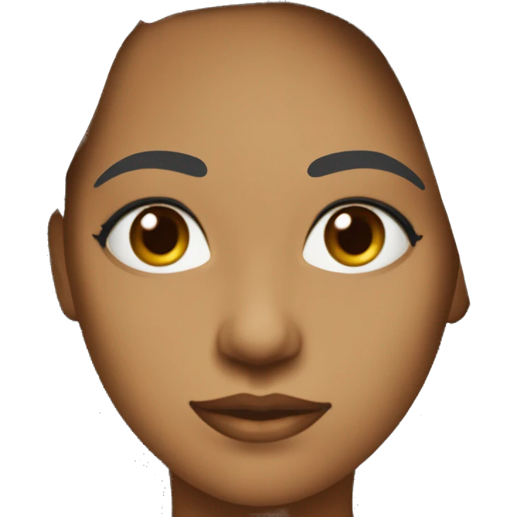 Mulher de franjinha cabelos pretos liso, olhos puxado emoji